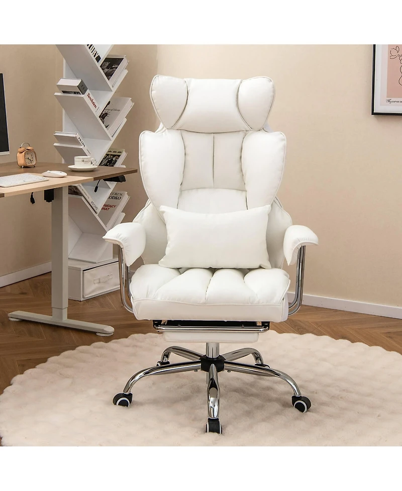 Office Desk Chair Big and Tall Executive Office Chair with Footrest Lumbar Support