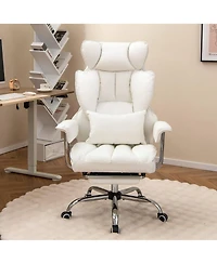 Office Desk Chair Big and Tall Executive Office Chair with Footrest Lumbar Support
