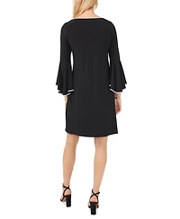 Msk Rhinestone-Trim Bell-Sleeve Dress