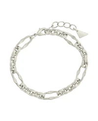 Sterling Forever Tegan Textured Long Link Bracelet