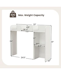Gouun 3-Tier Multipurpose Desk Bookshelf with 4 Shelves