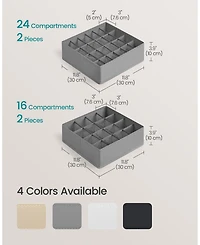 Set of 4 Drawer Organizers for Underwear and Closet Storage