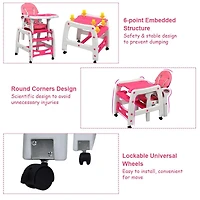 Gouun 3-in-1 Baby High Chair with Lockable Universal Wheels