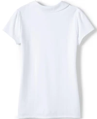 Lands' End Girls School Uniform Short Sleeve Peter Pan Collar Polo Shirt
