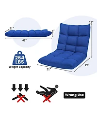 Gouun 14-Position Adjustable Folding Lazy Gaming Sofa