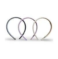 Classic Thin Padded Headband Set - Tan + Purple + Grey