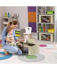 Sorbus 3 Pack Foldable Storage Bag Organizers - Great for Clothes, Blankets, Closets, Bedrooms, and More (Beige)