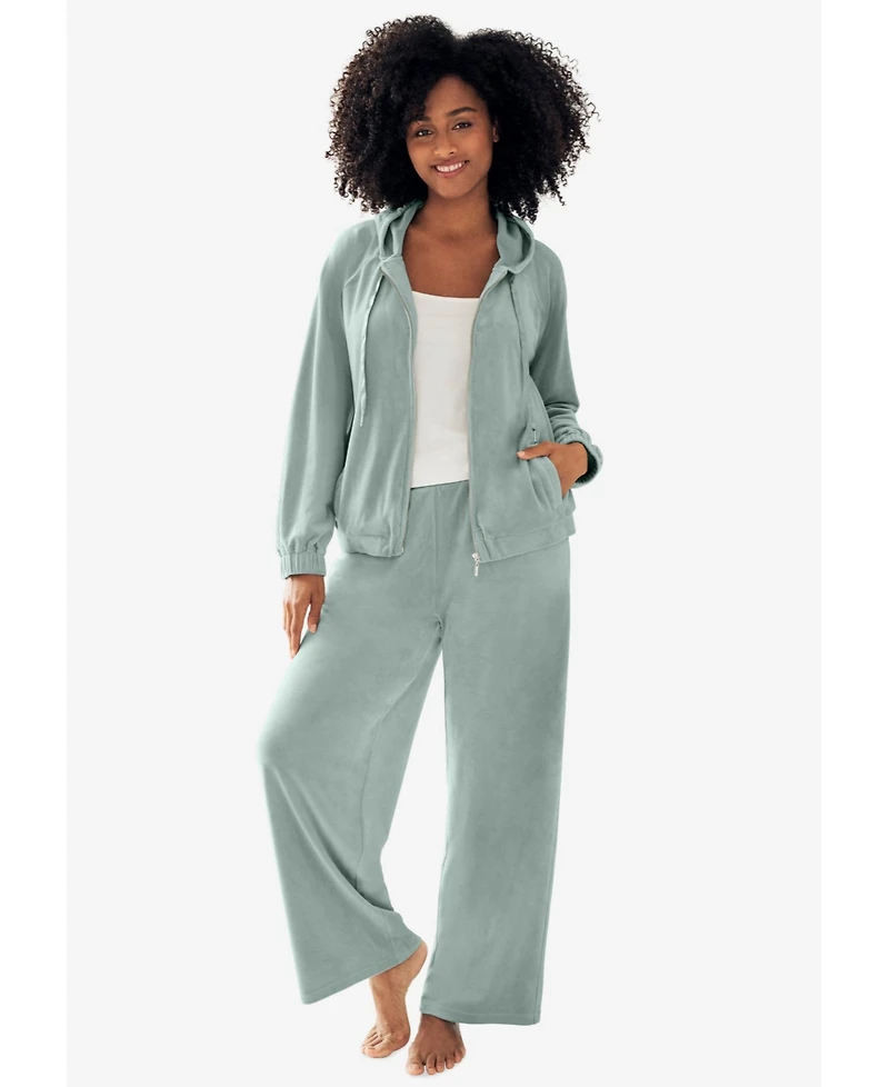 Ellos Women's Wide Leg Velour Lounge Pants