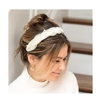 Blushing Braid Headband - White Pearl