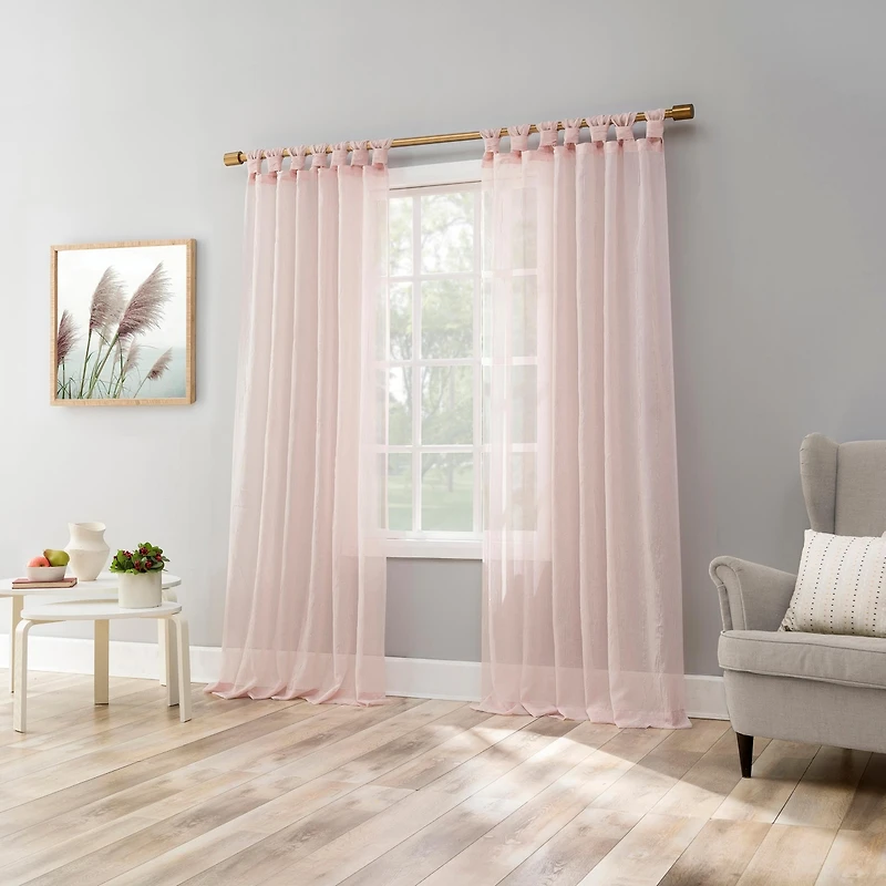 Krista Holiday Twist Tab Sheer Top Curtain Panel
