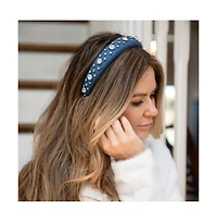 Classic Padded Headband - Denim Rhinestones