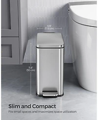 Slickblue 1.3 Gallon Bathroom Trash Can, Small Bin with Lid for Compact Waste Disposal