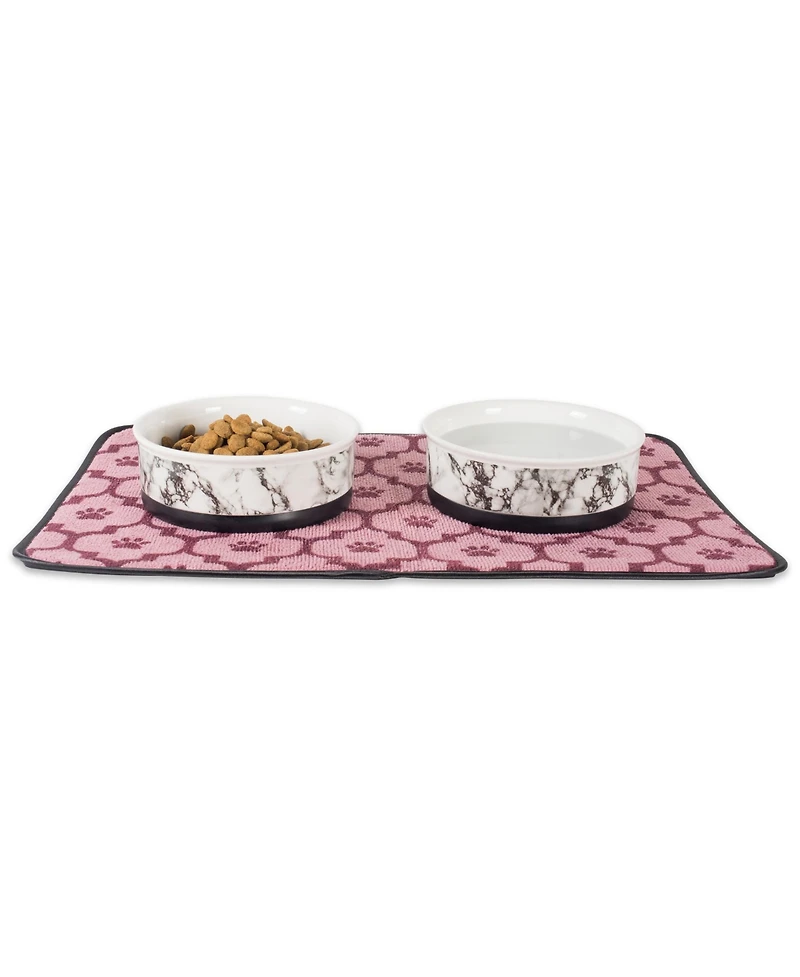Bone Dry Marble Pet Bowl Set/2