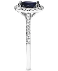 Sapphire (1-1/2 ct. t.w.) & Diamond (1/4 ct. t.w.) Halo Ring in 14k White Gold