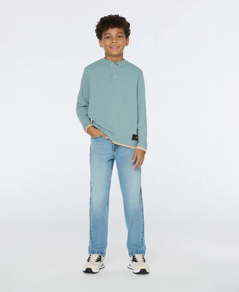 Scotch & Soda Big Boys Slub Jersey Henley T-Shirt