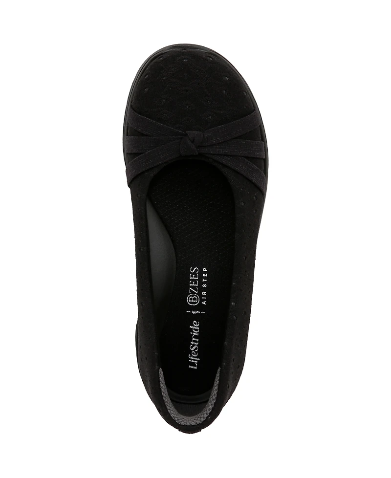 LifeStride Women's Gem 2 Washable Round Toe Ballerina Flats