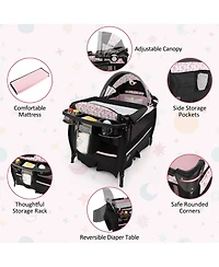 Costway Pack & Play Baby Diaper Changing Table 4 in 1 Portable Foldable with Mattress Carrying Bag