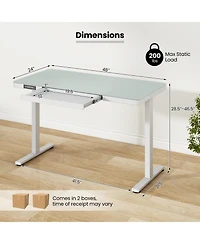 Gouun 48-Inch Height Adjustable Electric Standing Desk with Drawer