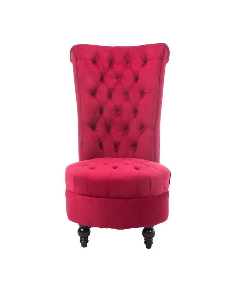 Slickblue Tufted High Back Plush Velvet Upholstered Accent Chair Low Profile and Stylish Design