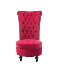 Slickblue Tufted High Back Plush Velvet Upholstered Accent Chair Low Profile and Stylish Design