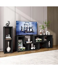 Gouun 3 Pieces Adjustable Tv Stand for TVs up to 65 Inch with Shelves