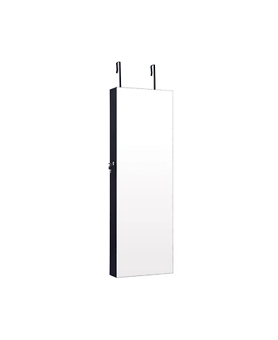 Gouun Lockable Storage Jewelry Cabinet with Frameless Mirror