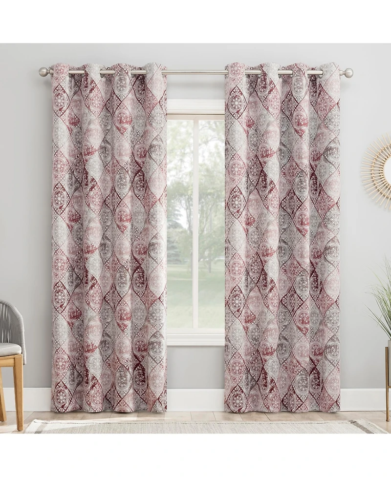 Lawson Global Medallion Print Room Darkening Grommet Curtain Panel