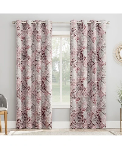 Lawson Global Medallion Print Room Darkening Grommet Curtain Panel