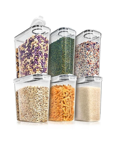Sorbus 6 Pack (4L/16.9 Cups) Airtight Food Storage Dispensers for Beans, Pasta, Cereals, and More