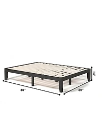 Gouun Queen Size 14 Inch Wooden Bed Mattress Frame