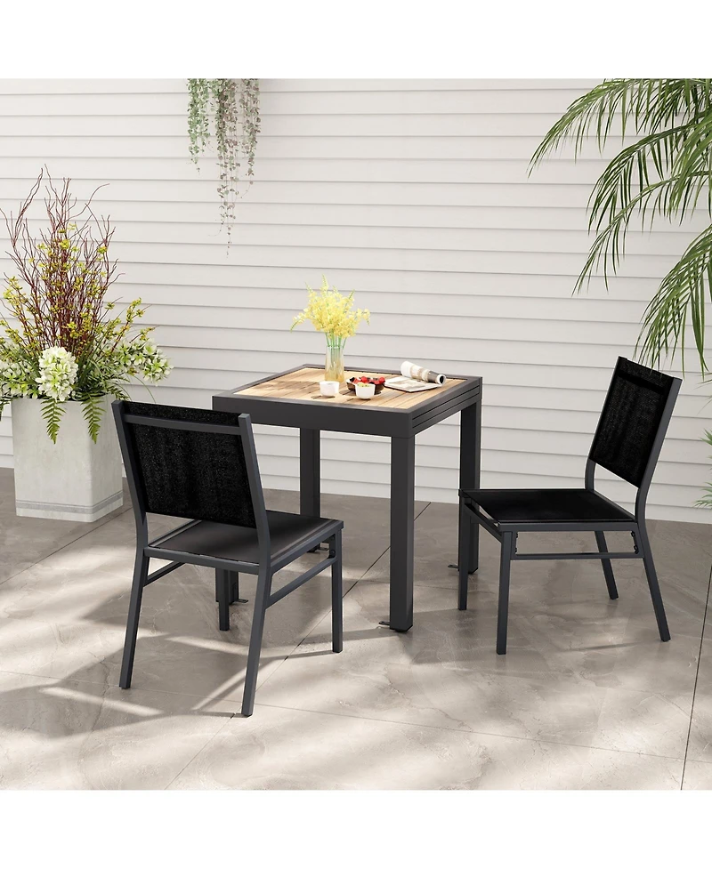 Gouun Outdoor Dining Chairs with Breathable Seat and Backrest for Backyard Porch Poolside-1 Piece