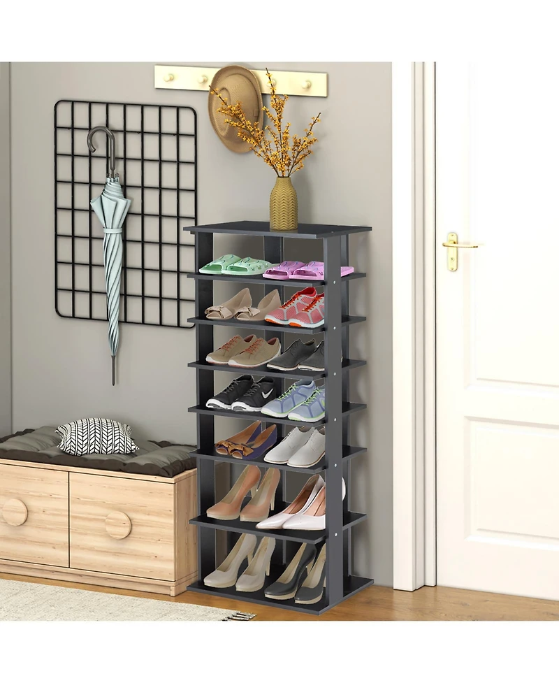 Gouun 7-Tier Dual Shoe Rack Free Standing Shelves Storage Shelves Concise