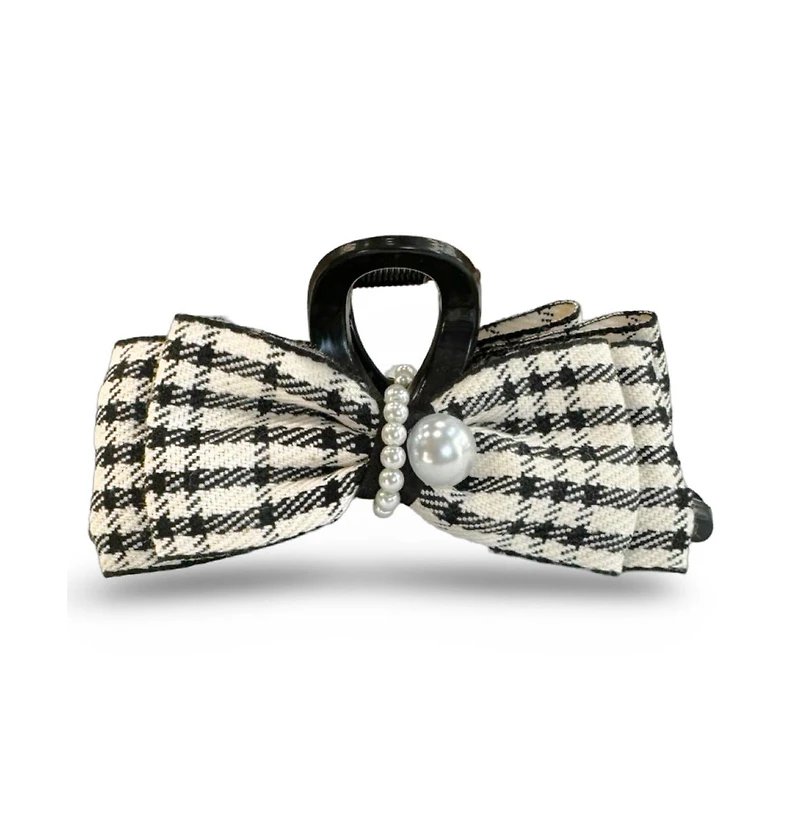 Large Clip - Black Checkered Pearl