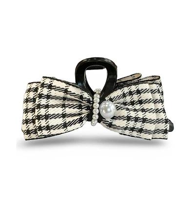 Large Clip - Black Checkered Pearl