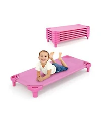 Gouun Kids Stackable Daycare Cot Pack of 6 with Detachable Oxford Cloth