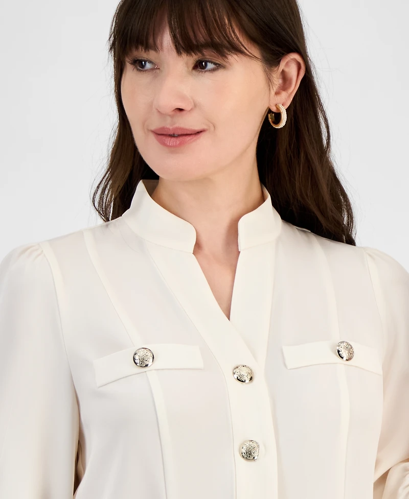 Anne Klein Women's High-Neck Blouse