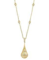 Effy Collection Diamond Openwork Teardrop Pendant 18" Necklace (1/2 ct. t.w.) in 14k Gold