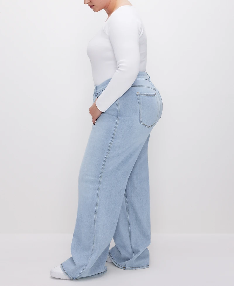 Good American Women's Skate High-Rise Wide-Leg Jeans
