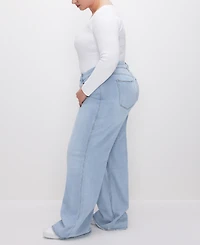 Good American Women's Skate High-Rise Wide-Leg Jeans