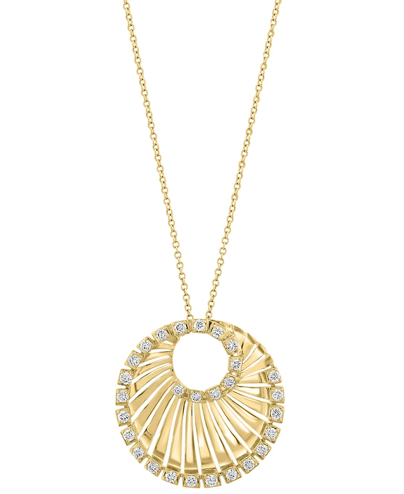Effy Diamond Circular Pendant 18" Necklace (3/4 ct. t.w.) in 14k Gold