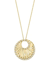 Effy Diamond Circular Pendant 18" Necklace (3/4 ct. t.w.) in 14k Gold