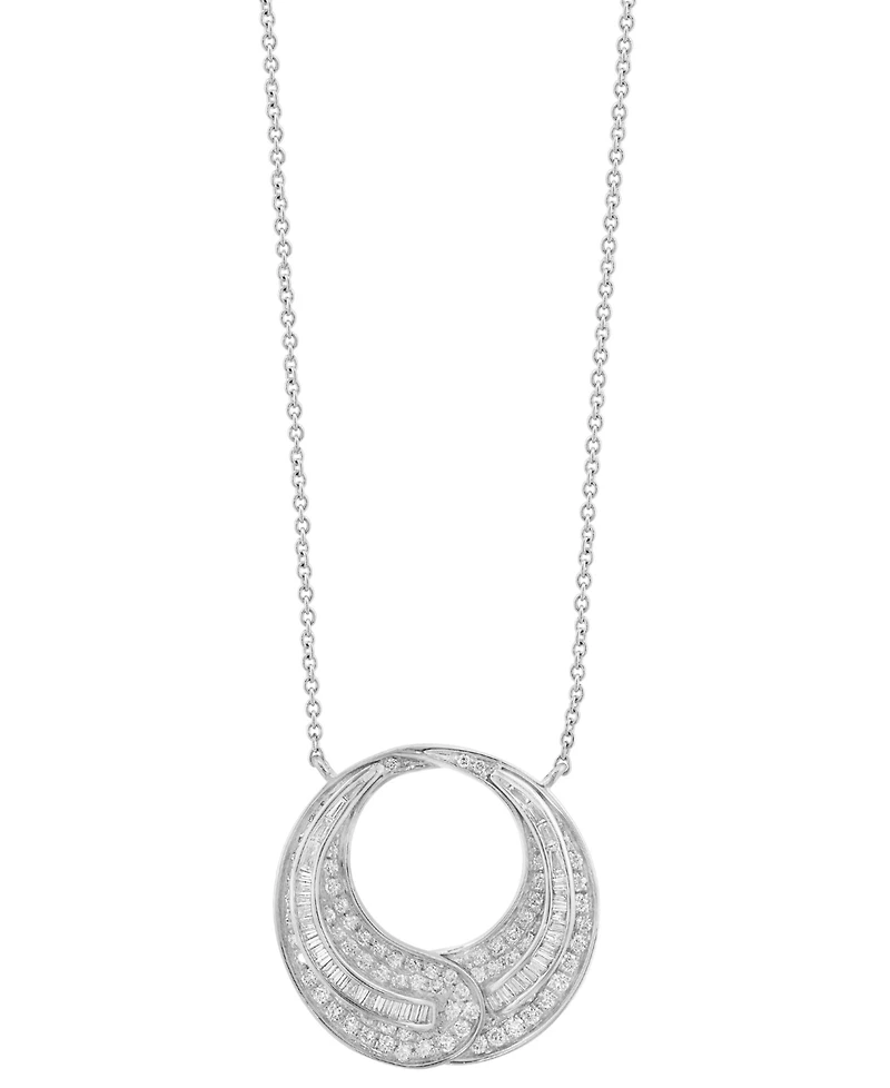 Effy Diamond Open Circle Pendant 18" Necklace (7/8 ct. t.w.) in 14k White Gold