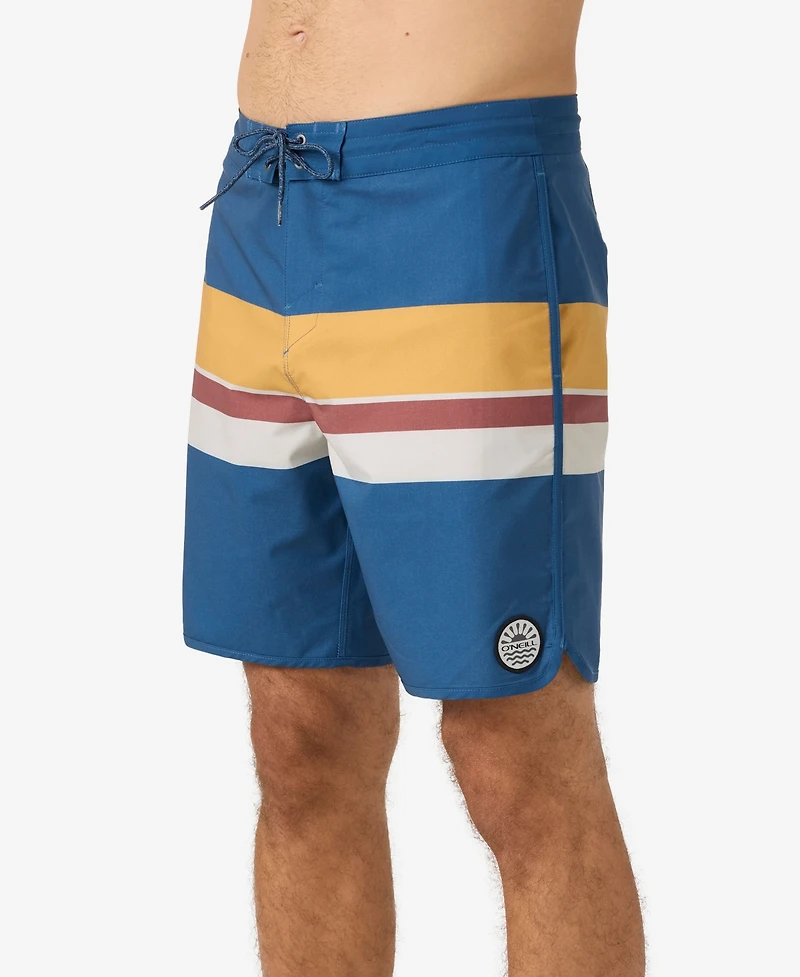 O'Neill Men's Cruzer Stripe Scallop 18 BoardShorts