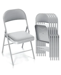 6-Pack Folding Chair Set with Vinyl Padded Seat for Outdoor & Indoor