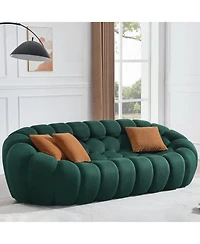 Tribesigns 97.24'' Modern Sofa, Modern 3-Seater Upholstered Lazy Mesh Fabric Oversized Floor Sofa, 3D Honeycomb-Shaped Modern Sofa Curved Couch for Li