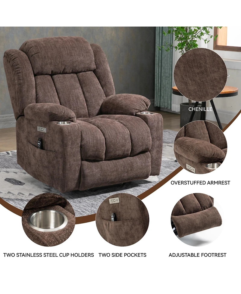 Mondawe Chenille Power Lift Recliner Chair