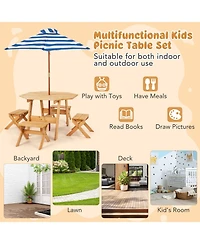 Gouun Kids Wooden Table Set for Children Aged 3+ Years