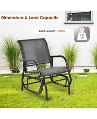 Gouun Outdoor Single Swing Glider Rocking Chair with Armrest