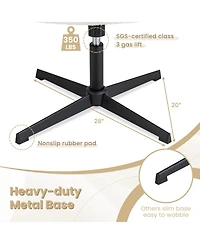 Gouun Office Armless Chair Cross Legged with Imitation Lamb Fleece and Adjustable Height