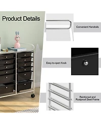 Gouun 12 Drawers Rolling Cart Storage Scrapbook Paper Organizer Bins
